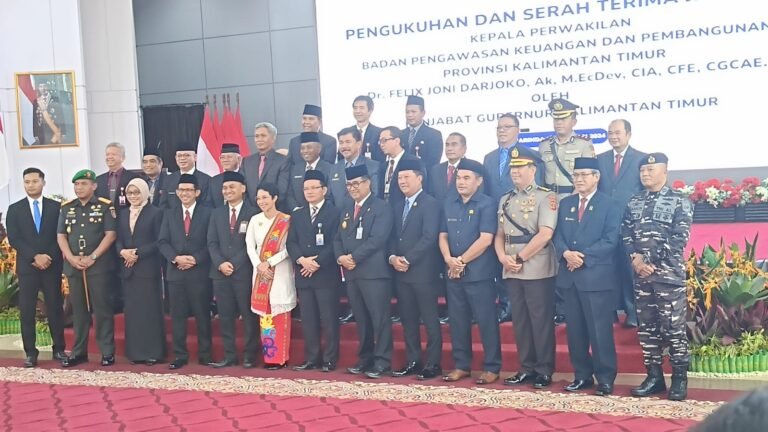 Pengukuhan dan serah terima jabatan Kepala Perwakilan Badan Pengawasan Keuangan dan Pembangunan (BPKP) Kalimantan Timur, digelar di Samarinda.