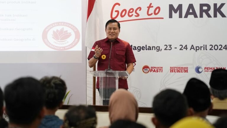 Direktur Merek dan Indikasi Geografis Kurniaman Telaumbanua, telah membuka acara Geographical Indication Goes to Marketplace yang menjadi program unggulan Direktorat Jenderal Kekayaan Intelektual (DJKI) Kementerian Hukum dan HAM di tahun 2024.