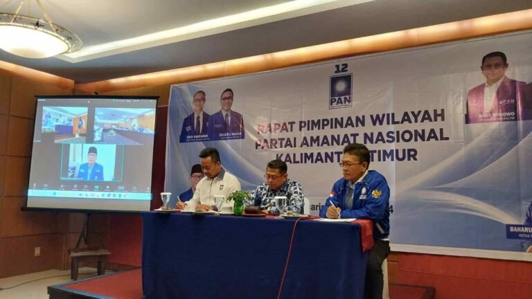 Partai Amanat Nasional (PAN) Kalimantan Timur (Kaltim) gelar rapat pimpinan wilayah (Rapim) dalam rangka konsolidasi menghadapi Pilkada Serentak 2024, di Hotel Senyiur Samarinda, Sabtu (4/5/2024).