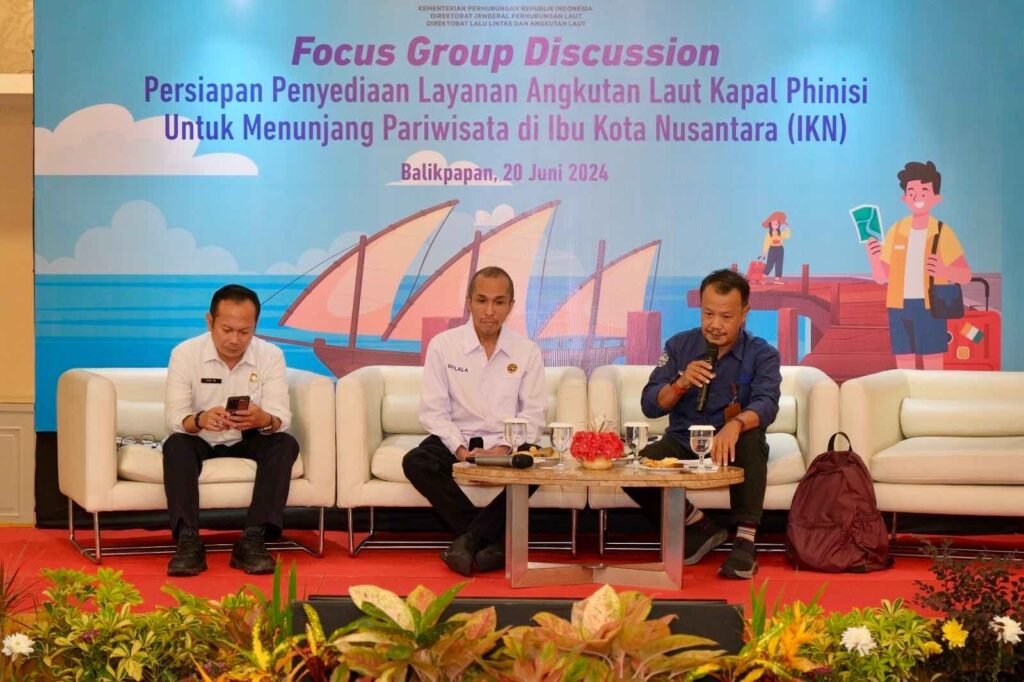 Direktorat Perhubungan Laut Kementerian Perhubungan (Kemenhub) menyelenggarakan Focus Group Discussion (FGD) dengan tema "Penyediaan Kapal Pinisi untuk Mendukung Pariwisata di Wilayah Ibu Kota Nusantara (IKN)".