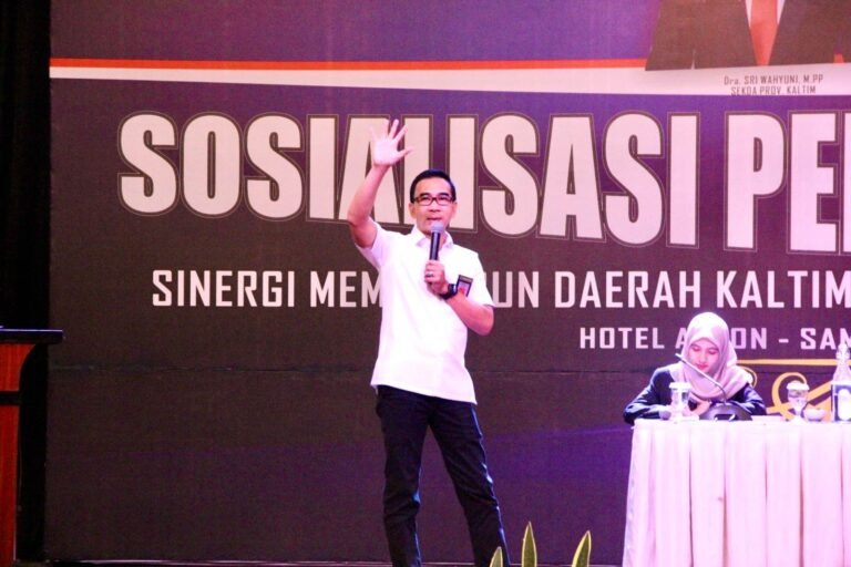 Kepala Kanwil Kemenkumham Kalimantan Timur (Kaltim) Gun Gun Gunawan menjadi narasumber utama dalam Sosialisasi Penyadaran Pemuda Pencegahan Terorisme dan Radikalisme yang diselenggarakan Dinas Pemuda dan Olahraga Provinsi Kalimantan Timur di Hotel Aston Samarinda, Selasa (30/7/2024).