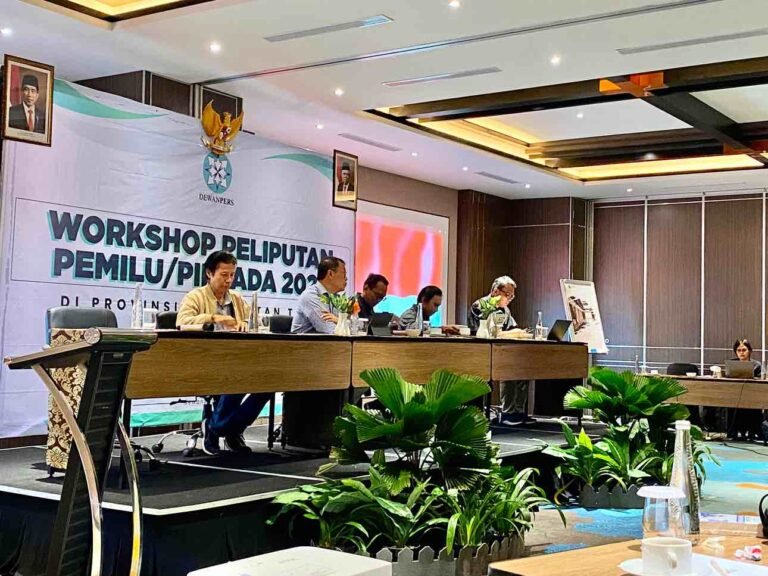 Dewan Pers mengadakan Workshop Peliputan Pemilu dan Pilkada 2024 Provinsi Kalimantan Timur (Kaltim) yang berlangsung di Hotel Fugo Samarinda, Kamis (11/7/2024).