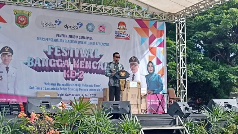 Dinas Pengendalian Penduduk dan Keluarga Berencana (DP2KB) Samarinda, mengadakan Festival Pembangunan Keluarga Kependudukan dan Keluarga Berencana (Bangga Kencana) Ke-2 di Halaman Gor Segiri Samarinda, Kamis (4/7/2024).