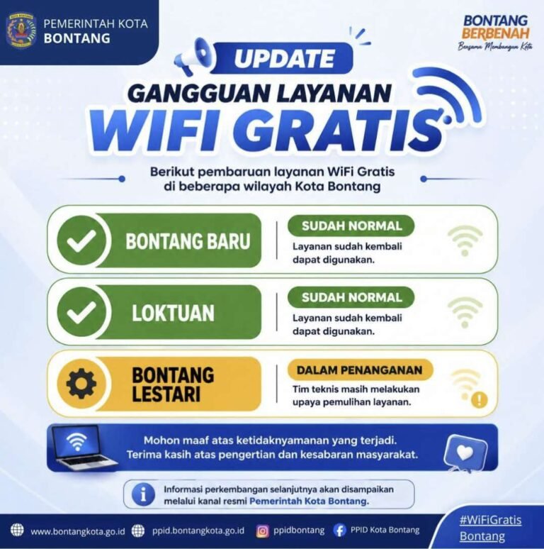 Pemulihan WiFi Gratis Bontang Berlanjut, Dua Wilayah Sudah Kembali Normal
Telah dibaca : 631 Kali.